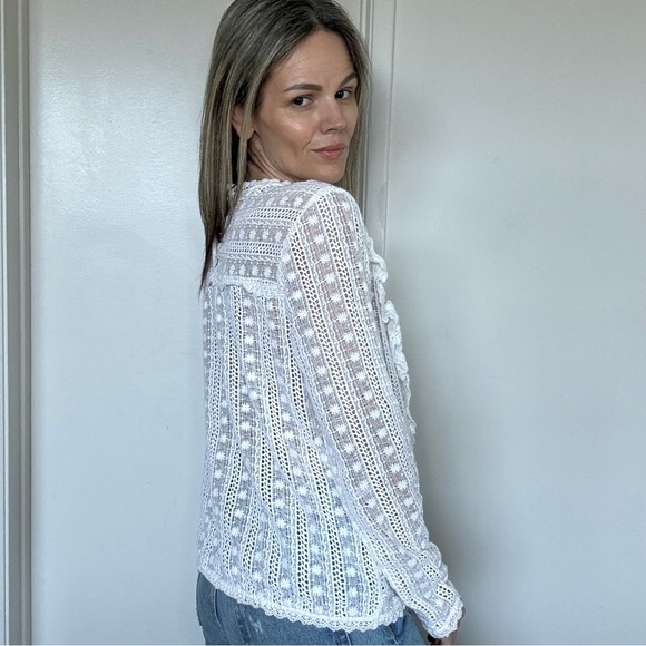 Sezane Madeleine Lace Blouse White - Picture 9 of 16